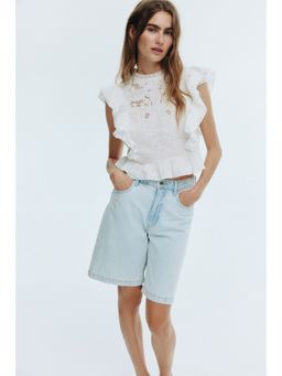 H&M - Women White Broderie Anglaise Blouse