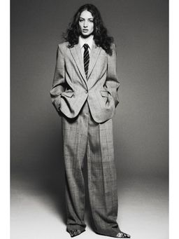 H&M - Women Grey Wool-Blend Blazer