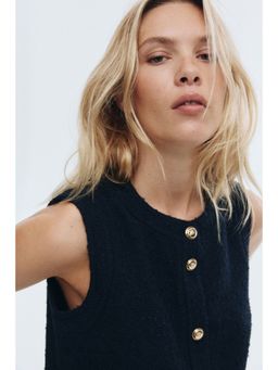 H&M - Women Blue Boucle Dress