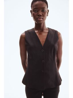 H&M - Women Black Peplum Waistcoat