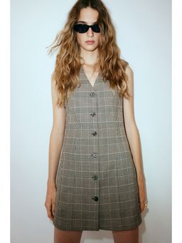 H&M - Women Black Shoulder-Pad Dress