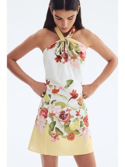 H&M - Women White Linen-Blend Halter Neck Dress