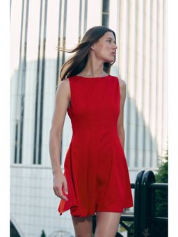 H&M - Women Red Fla-Skirt Dress