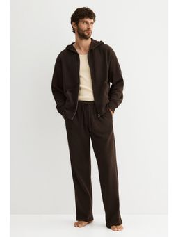 H&M - Men Brown Loose Fit Jersey Zip-Through Hoodie