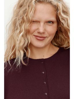 H&M - Women Burgundy Textu-Knit Cardigan