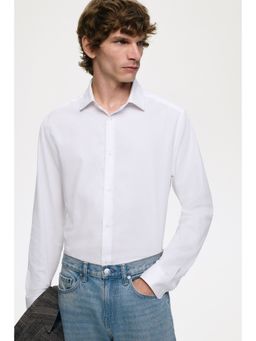 H&M - Men White Slim Fit Cotton Shirt