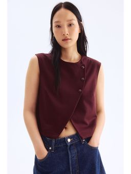 H&M - Women Maroon Asymmetric Wrap Waistcoat
