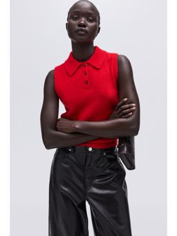 H&M - Women Red Colla Sweater Vest