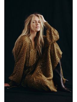 H&M - Women Green Patterned Maxi Dress