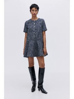 H&M - Women Blue Boucle Dress