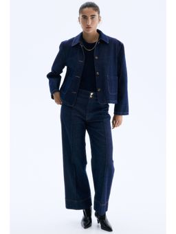 H&M - Women Blue Colla Twill Jacket