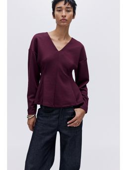 H&M - Women Red Waisted Scuba Top