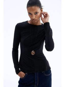 H&M - Women Black Peplum Top