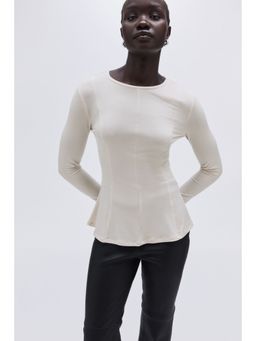 H&M - Women Beige Peplum Top