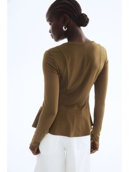 H&M - Women Green Peplum Top