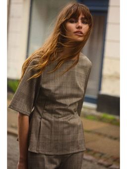 H&M - Women Beige Waisted Top