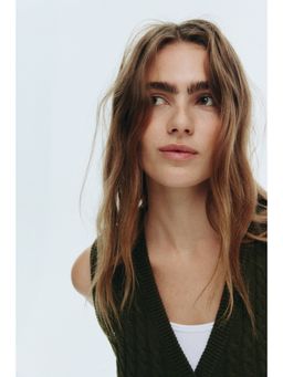 H&M - Women Green Cable-Knit Waistcoat