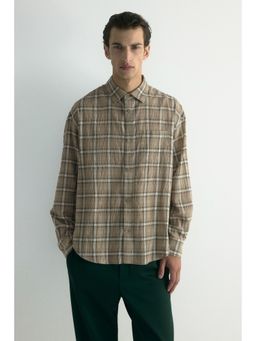 H&M - Men Beige Loose Fit Shirt
