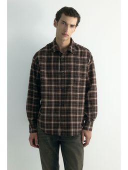 H&M - Men Brown Loose Fit Shirt