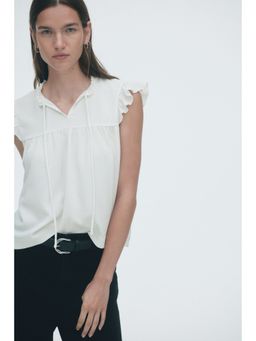 H&M - Women White Crinkled Top