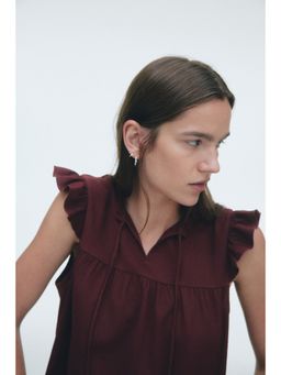 H&M - Women Red Crinkled Top