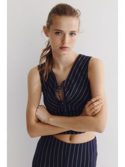 H&M - Women Blue Draped Vest Top