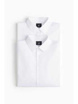 H&M - Men 2-Pack Slim Fit Easy-Iron Shirt
