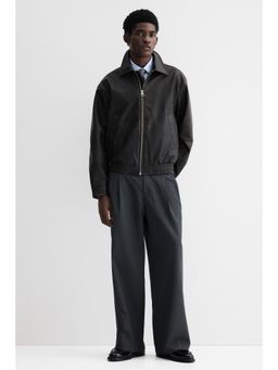 H&M - Men Brown Loose Fit Washed-Look Jacket