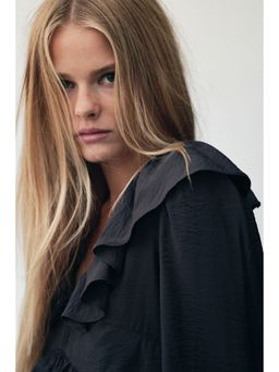 H&M - Women Grey Flounced Blouse