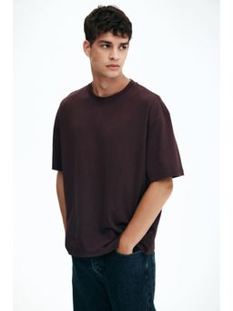H&M - Men Purple Loose Fit T-Shirt