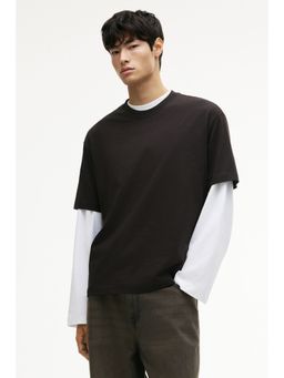 H&M - Men Brown Loose Fit T-Shirt