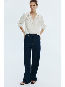 H&M - Women White Broderie Anglaise Blouse