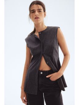 H&M - Women Grey Tie-Belt Waistcoat