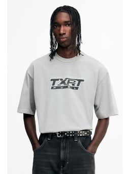 H&M - Men Grey Loose Fit Washed T-Shirt