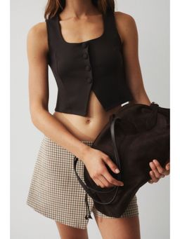 H&M - Women Brown Jersey Waistcoat