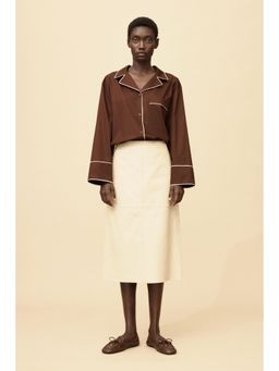 H&M - Women Brown Cotton Resort Shirt