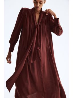 H&M - Women Red Bow-Collar Shirt Dress