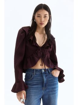 H&M - Women Purple Frilled Blouse