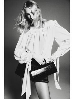 H&M - Women White Shoulder-Pad Blouse