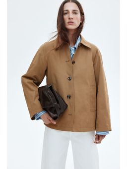 H&M - Women Beige Short Car Coat
