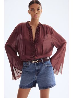H&M - Women Red Crape Blouse