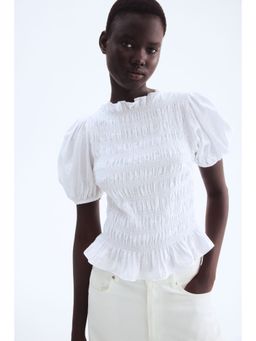 H&M - Women White Smocked Blouse
