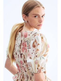 H&M - Women White Smocked Blouse