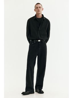 H&M - Men Black Regular Fit Textu Shirt