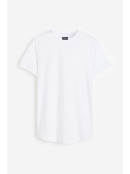 H&M - Men White Long Regular Fit T-Shirt