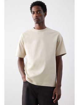 H&M - Men Beige Loose Fit T-Shirt