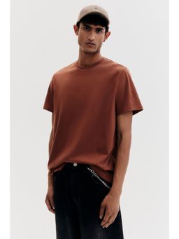H&M - Men Orange Regular Fit Round-Neck T-Shirt