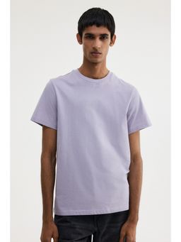 H&M - Men Purple Regular Fit Round-Neck T-Shirt