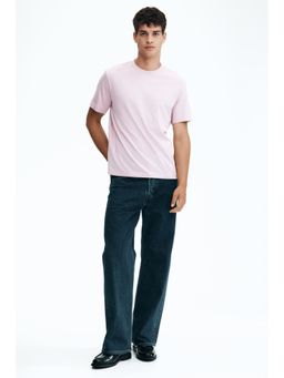 H&M - Men Pink Regular Fit Round-Neck T-Shirt