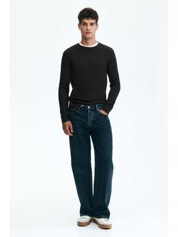 H&M - Men Brown Slim Fit Waffled Jersey Top